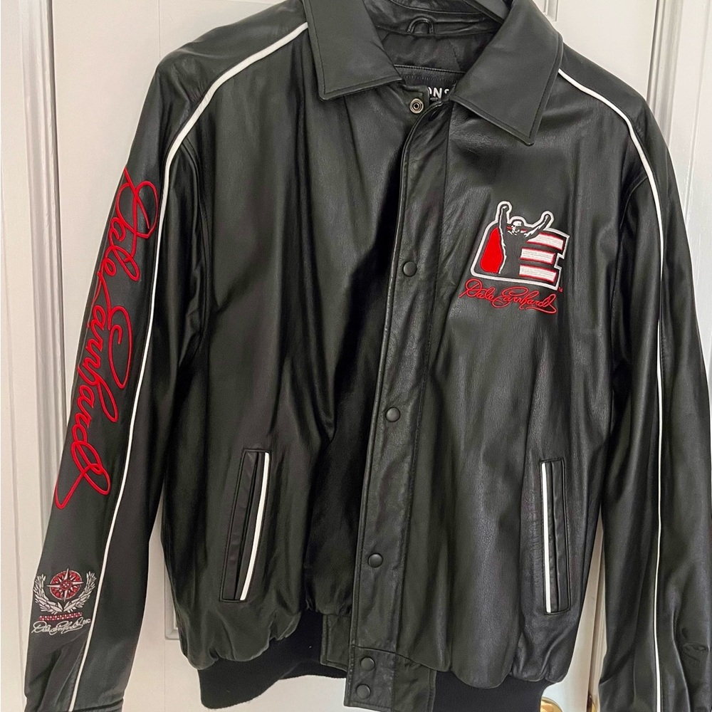 Vintage Dale Earnhardt Men's Black Leather Varsity Jacket